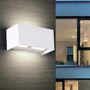 Applique da esterno 24w 4000k bianco rettangolare moderna