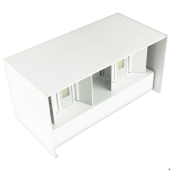 Applique da esterno 24w 4000k bianco rettangolare moderna