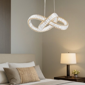 Lampadario di cristallo dorato per stanza da letto stile contemporaneo