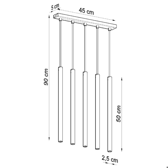 Lampadario per cucina cilindri pendenti bianco