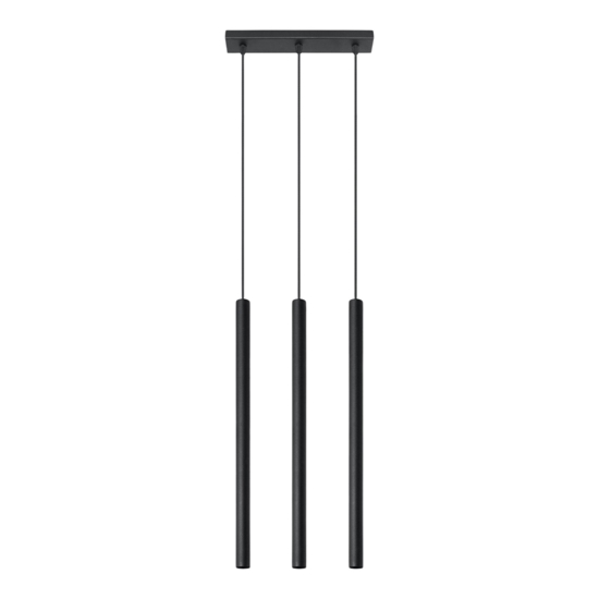 Lampadario per cucina moderna 3 luci pendenti nero