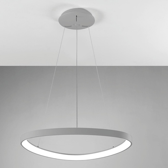 Lampadario moderno titanio rotondo led 48w 3000k 4000k dimmerabile vivida lifering