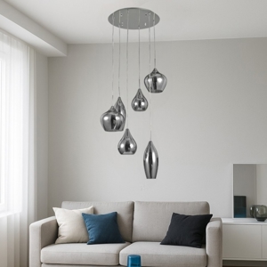 Ideal lux soft sp6 fume lampadario vetri fume per soggiorno