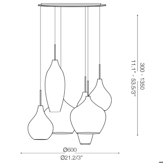 Ideal lux soft sp6 fume lampadario vetri fume per soggiorno