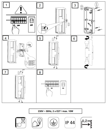 Applique da esterno rettangolare antracite lanterna