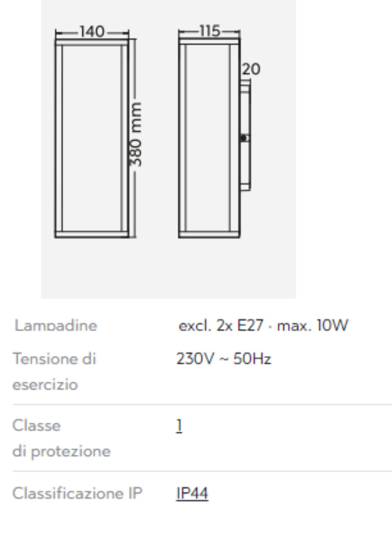 Applique da esterno rettangolare antracite lanterna