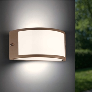 Rex-1 ap1 applique da esterno ip44 marrone curvo ideal lux