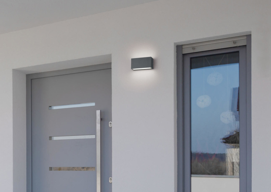Applique da esterno moderna antracite led 9w 3000k ip65