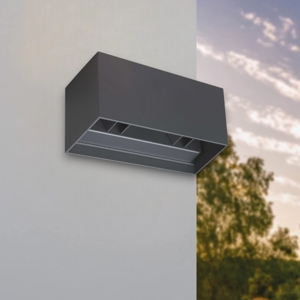 Ideal lux atom ap d20 applique da esterno rettangolare antracite led 3000k
