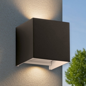 Applique per esterno cubo nero atom ap d10 ideal lux led 12w 3000k