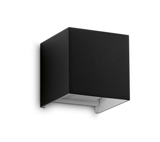 Applique per esterno cubo nero atom ap d10 ideal lux led 12w 3000k