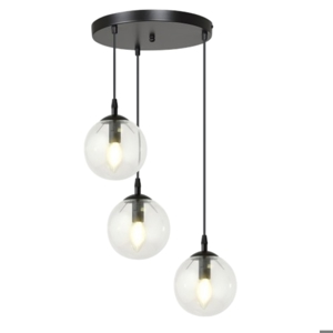 Visualizza i dettagli per Lampadario per cucina sfere vetro trasparenti a grappolo Lampadario per cucina sfere vetro trasparenti a grappolo