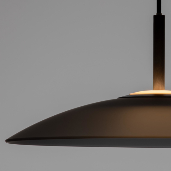 Lampadario in vetro fume led 12w 3000k 40 cm per cucina moderna