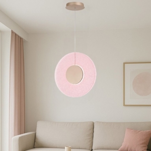 Lampadario per soggiorno ondaluce candy led 3000k vetro rosa