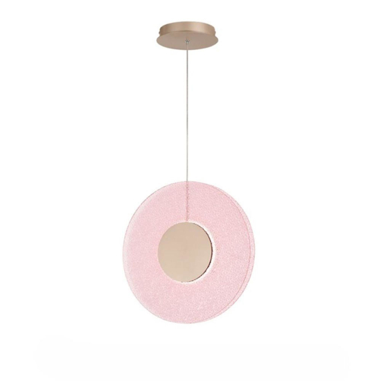 Lampadario per soggiorno ondaluce candy led 3000k vetro rosa