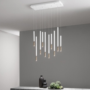 Ondaluce so tubic 10 lampadario moderno 10 luci oro e bianco