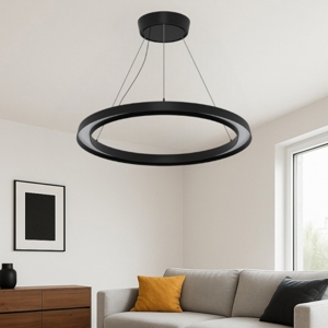 Linea light lira lampadario anello led 3000k nero ip65