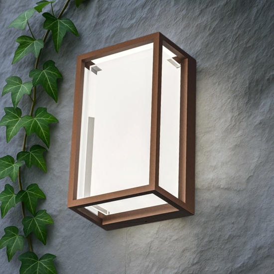 Gea luce applique da esterno ip65 marrone led cct