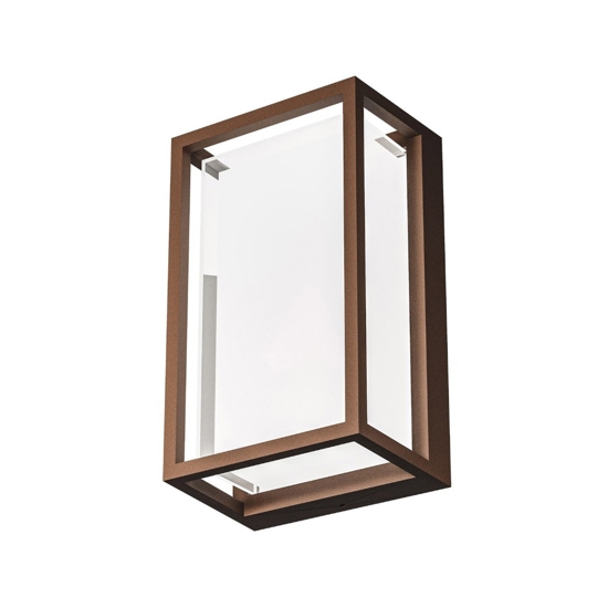 Gea luce applique da esterno ip65 marrone led cct