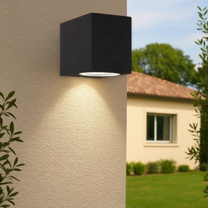 Up ap1 ideal lux applique da esterno ip44 cubo nero luce mono emissione