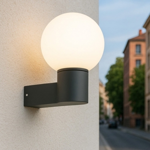 Applique per esterno moderno sfera bianca antracite ideal lux