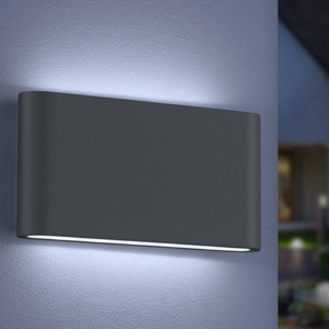 Applique rettangolare per esterno 9w 3000k antracite