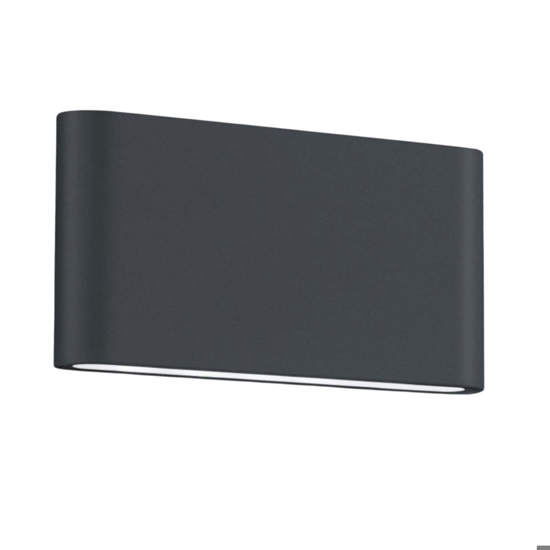 Applique rettangolare per esterno 9w 3000k antracite