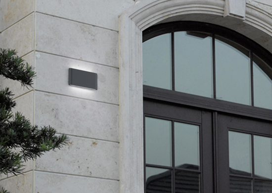 Applique rettangolare per esterno 9w 3000k antracite