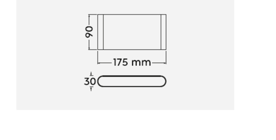 Applique rettangolare per esterno 9w 3000k antracite