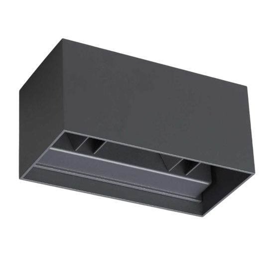 Ideal lux atom ap d20 applique da esterno rettangolare antracite led 3000k