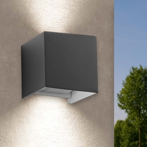 Ideal lux atom ap d10 applique per esterno balcone cubo antracite led 3000k ip54