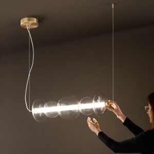 Lampadario bubbles perenz led 38w 3000k per soggiorno moderno