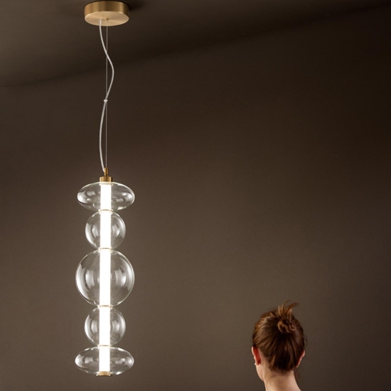 Lampadario bubbles perenz led 38w 3000k per soggiorno moderno