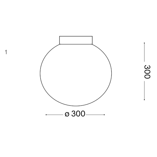 Ideal lux mapa bianco ap1 d30 applique sfera di vetro