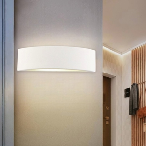 Isyluce applique di gesso curvo bianco