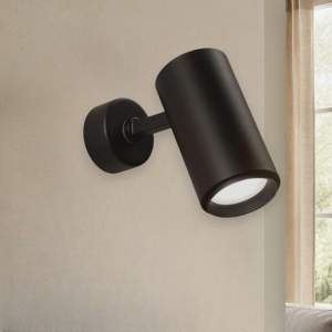 Applique moderna con spot orientabile cilindro nero