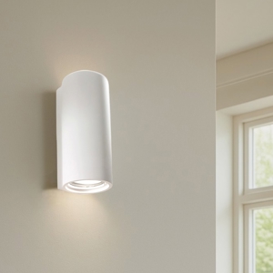 Applique di gesso isyluce per interni cilindro bianco