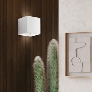 Applique di gesso squadrata cubo bianco per interni