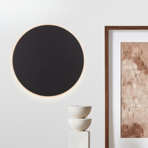 Applique moderna 30 cm rotonda disco nero led 20w 3000k