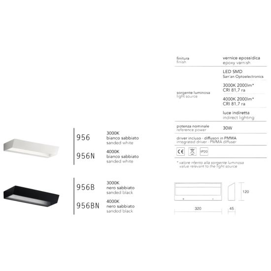 Isyluce applique moderna led 30w 3000k bianca design