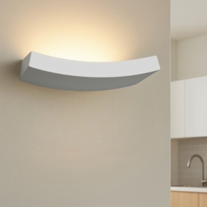Applique di gesso mensola curva bianca