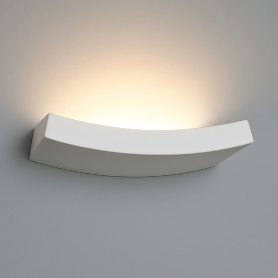 Applique di gesso mensola curva bianca 