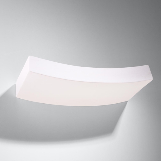 Applique di gesso mensola curva bianca 