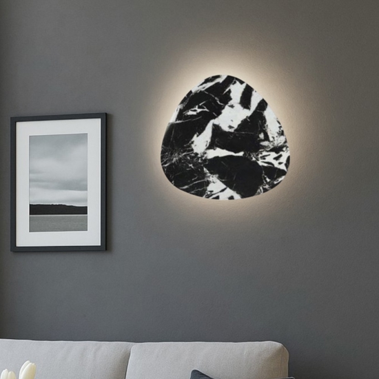 Applique effetto marmo bianco nero moderno 11w 3000k