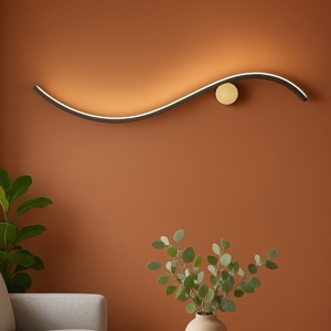 Applique design moderno nero oro led 14w 3000k