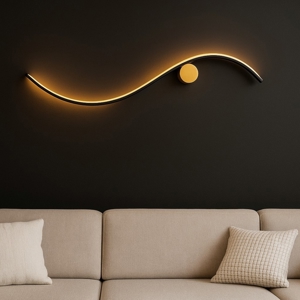 Applique design moderna nero oro led 20w 3000k