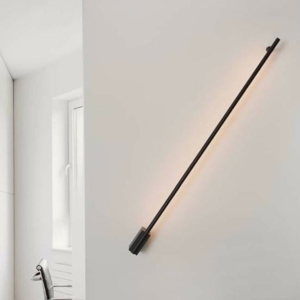Applique incrocio 120cm sporgenza 7cm bacchetta nera led