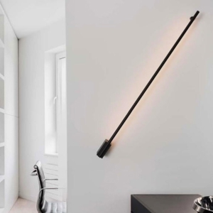 Applique incrocio 120cm sporgenza 9 bacchetta nera led moderna