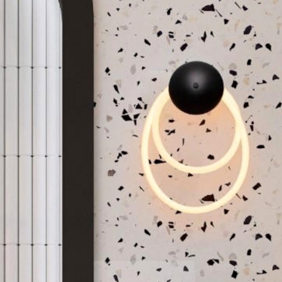 Applique led 17w 3000k nero tubo silicone bianco