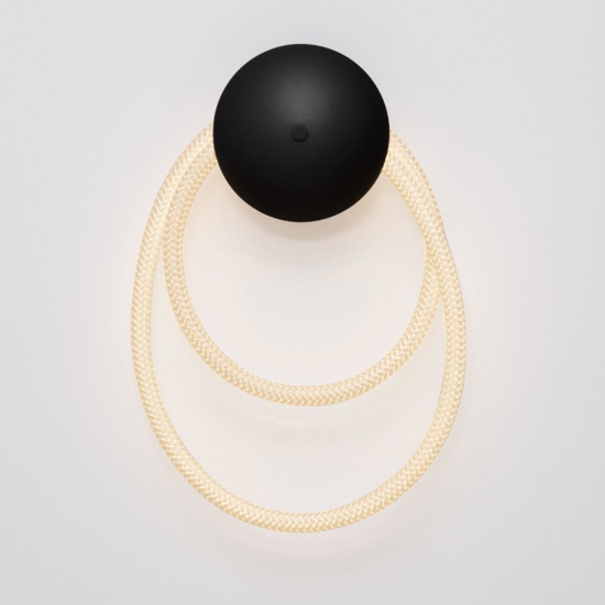 Applique led 17w 3000k nero tubo silicone bianco